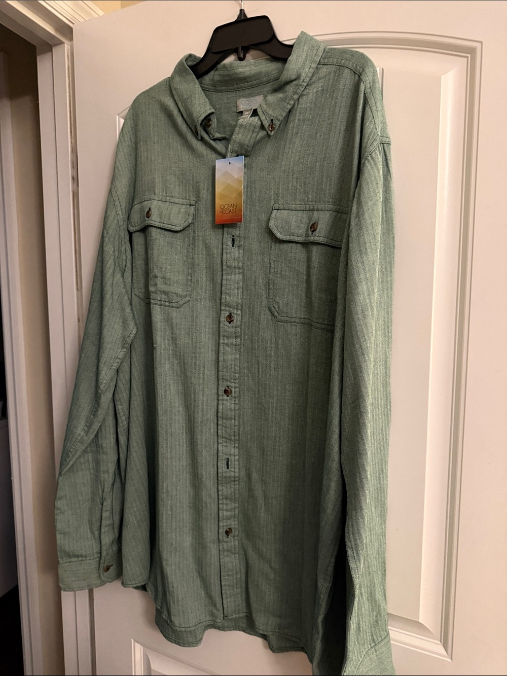 Men's Casual Button-Down Shirt - Sage Green